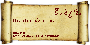 Bichler Ágnes névjegykártya